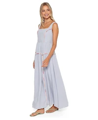 Petal and Pup Women's Kyla A-Line Sleeveless Contrast Print Trim Maxi Dress