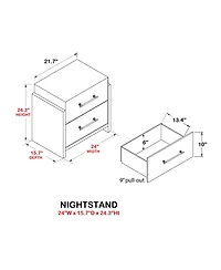Kings Brand Furniture 6-Piece Bedroom Set - King Size Bed with Dresser, Mirror, Chest and 2 Nightstands