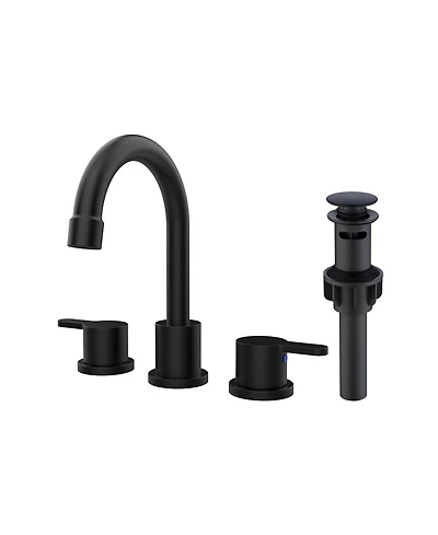 Thirtypeachy Widespread Bathroom Sink Faucet with Dual Handles, High Arc Swivel Spout, Water-Saving Aerator and Pop-Up Drain