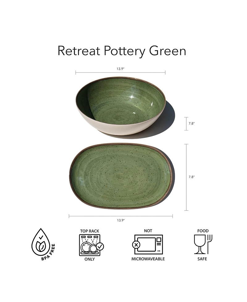 Abode Homewares Retreat Pottery 10.9" Melamine Oval Platter