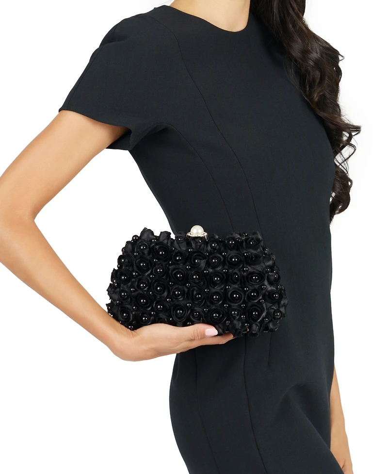 Nina Paloma All Over Imitation Pearl Small Clutch Handbag