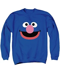 Sesame Street Men's Grover Face Long-Sleeve Graphic Classic-Fit Sweatshirt