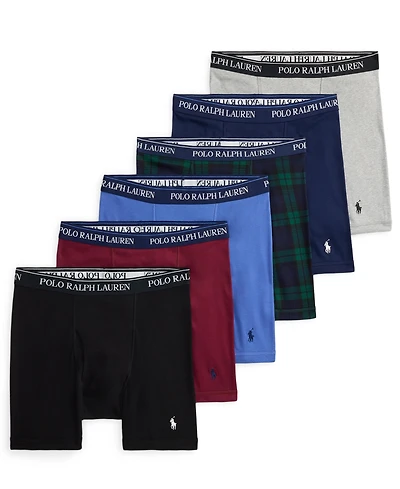Polo Ralph Lauren Men's Classic-Fit Cotton Boxer Briefs, 6-Pack