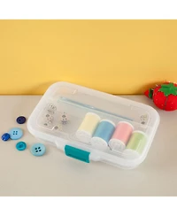 Sterilite Convenient Small Divided Clear Storage Pencil Box and Latch Lid, 12 Pack