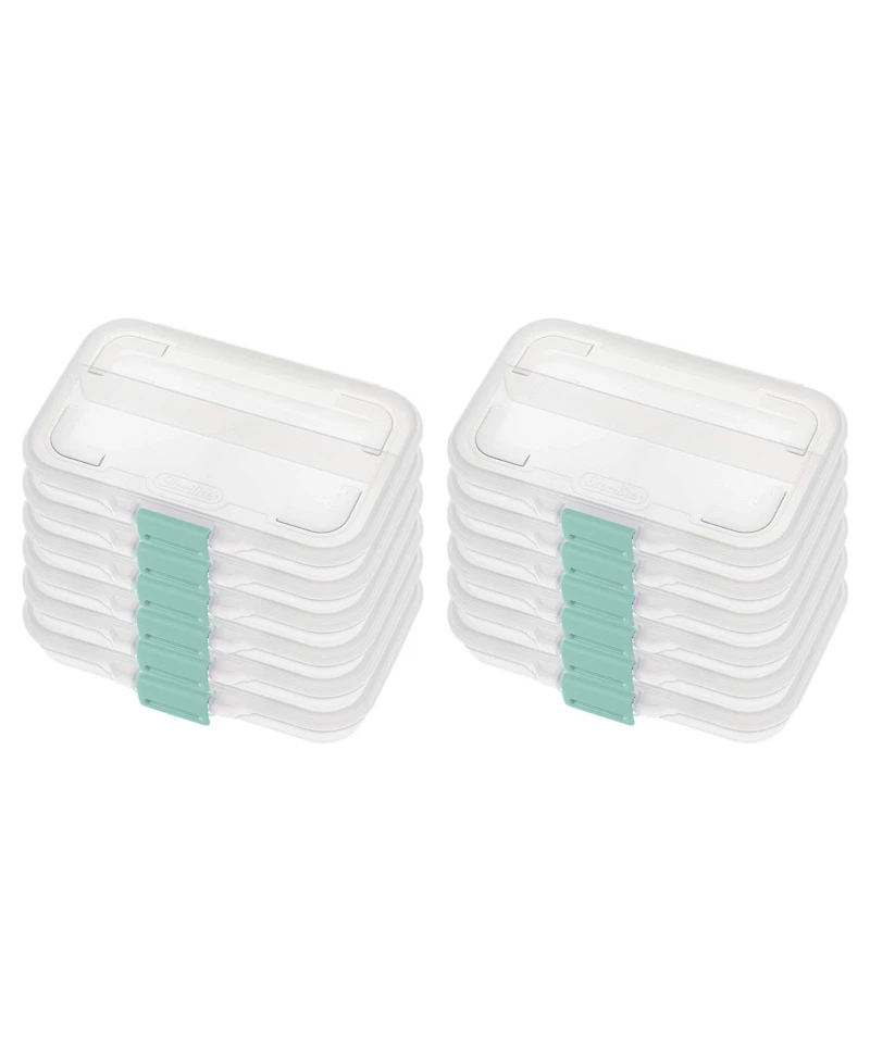 Sterilite Convenient Small Divided Clear Storage Pencil Box and Latch Lid, 12 Pack