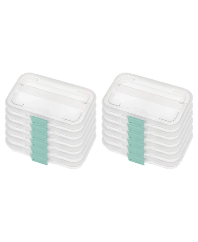 Sterilite Convenient Small Divided Clear Storage Pencil Box and Latch Lid, 12 Pack