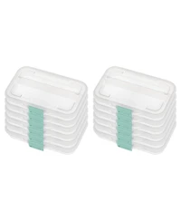 Sterilite Convenient Small Divided Clear Storage Pencil Box and Latch Lid, 12 Pack