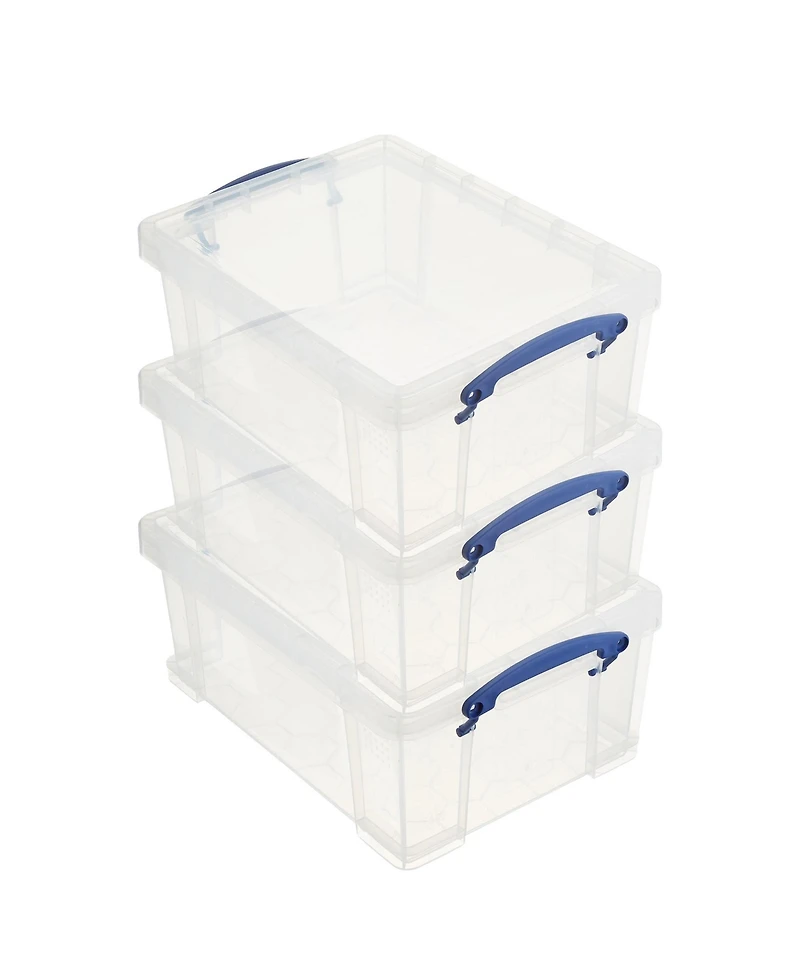 Really Useful Box 9L Storage Container with Snap Lid and Clip Lock Handle ( Pack