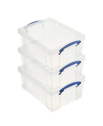 Really Useful Box 9L Storage Container with Snap Lid and Clip Lock Handle ( Pack