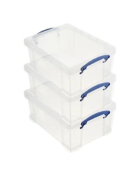 Really Useful Box 9L Storage Container with Snap Lid and Clip Lock Handle ( Pack