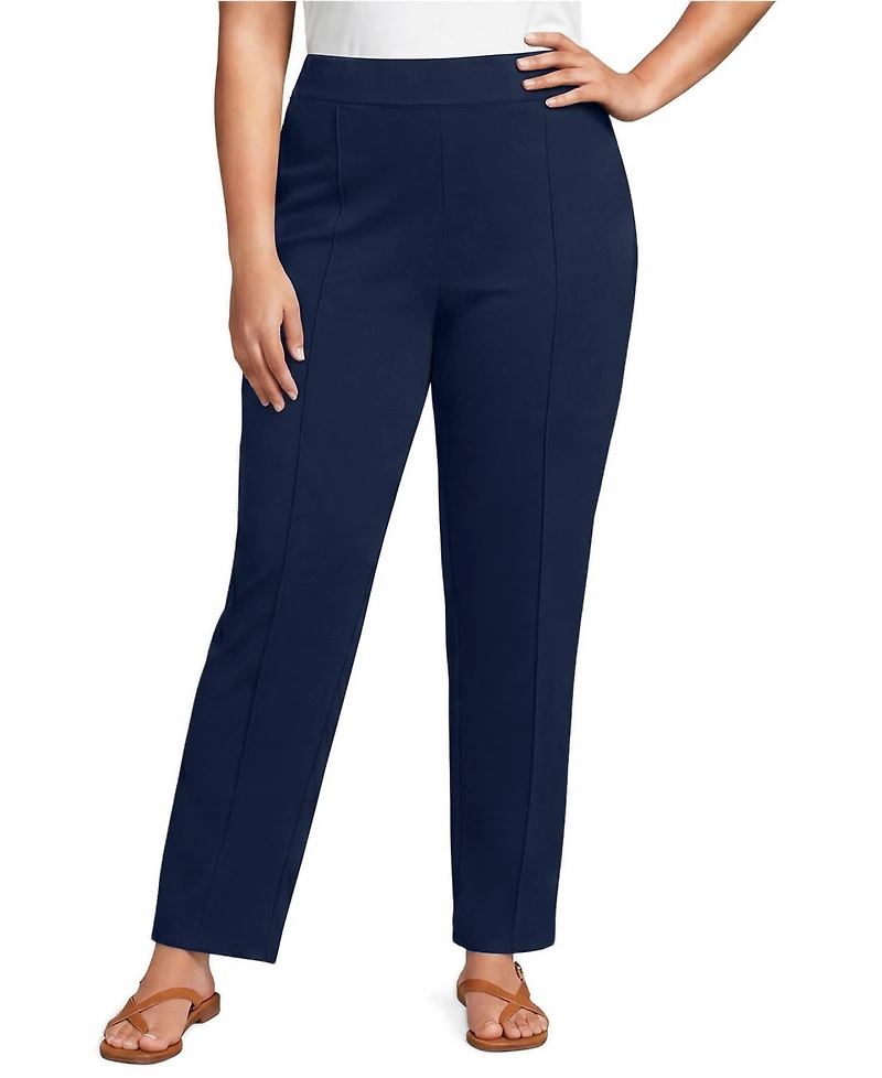 Lands' End Plus Size Starfish High-Rise Pull-On Pleated Pants