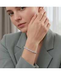 Classic White Gold Plated Cubic Zirconia 5MM Tennis Bracelet