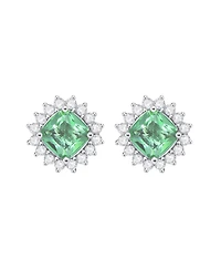 Classy 10MM Halo Square Stud Earrings