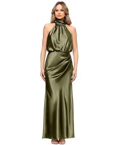 Betsy & Adam Petite Halter Neck Gown