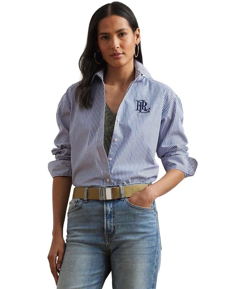 Lauren Ralph Women's Striped Long-Sleeve Shirt