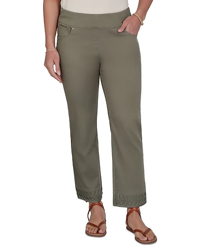 Ruby Rd. Petite Pleated Hem Denim Ankle Pants