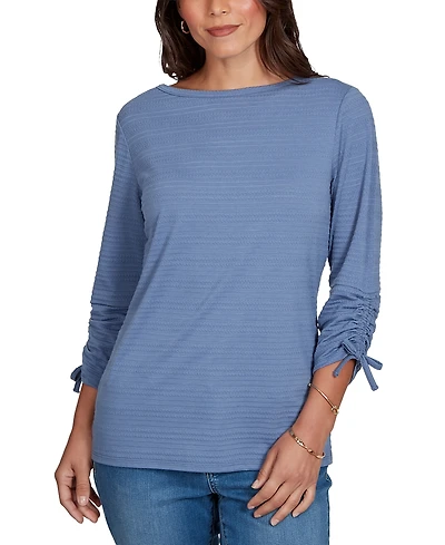 Ruby Rd. Petite Ottoman 3/4-Sleeve Boat Neck Top