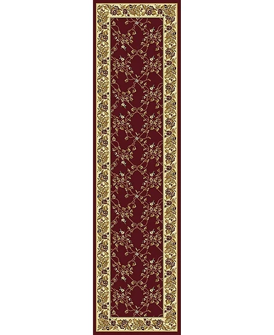 Closeout! Km Home 1427/1734/Burgundy Navelli Red 2'2" x 8' Runner Rug