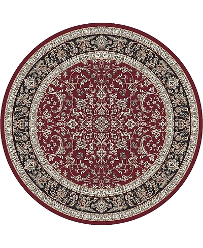 Closeout! Km Home 1318/1536/Burgundy Navelli Red 5'3" x 5'3" Round Area Rug