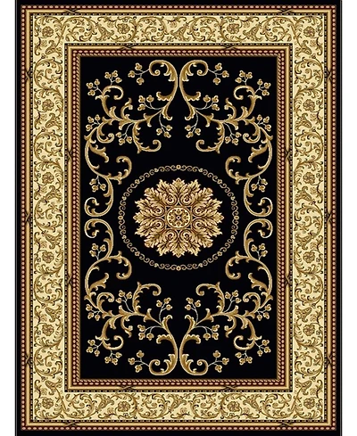Closeout! Km Home 1419/1323/Black Navelli Black 7'9" x 11'6" Area Rug