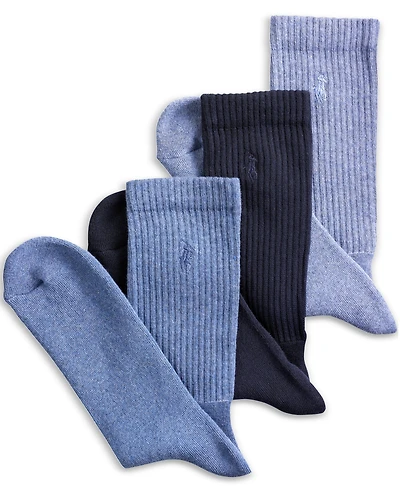 Polo Ralph Lauren 3 Pack Ribbed Cushion Foot Crew Men's Socks