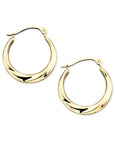 10k Gold Small Polished Swirl Hoop Earrings