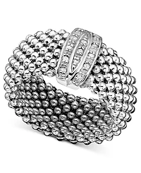 Sterling Silver Ring, Diamond Mesh (1/8 ct. t.w.)