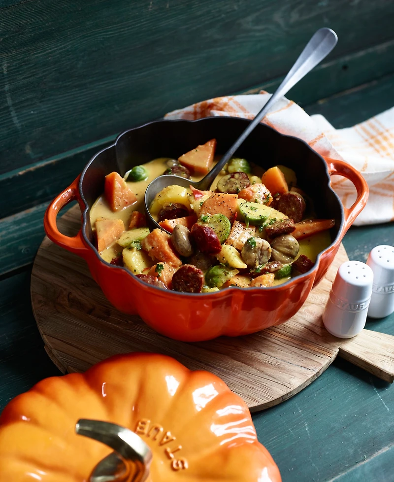 Staub Enameled Cast Iron 3.5-Qt Pumpkin Dutch Oven