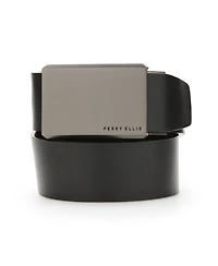 Perry Ellis Portfolio Men's Plaque Reversible Belt