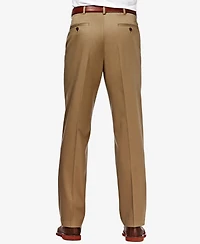 Haggar Men's Premium No Iron Khaki Classic Fit Flat Front Hidden Expandable Waist Pant