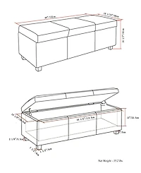 Easton Faux Leather Rectangular Storage Ottoman