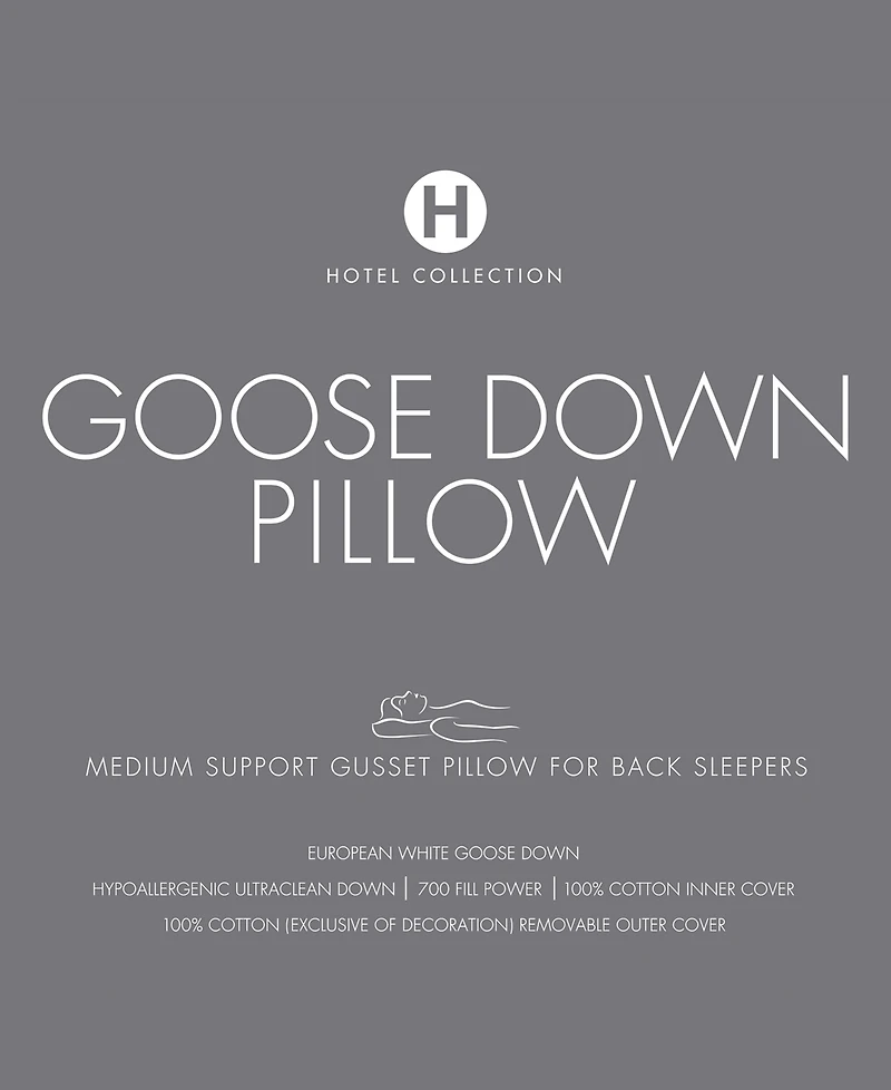 Hotel Collection European White Goose Down Medium Density Pillow, Standard/Queen, Exclusively at Macy's