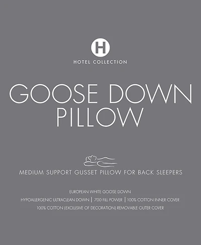 Hotel Collection European White Goose Down Medium Density Pillow, Standard/Queen, Exclusively at Macy's