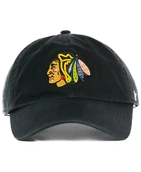 Men's '47 Brand Black Chicago Blackhawks Team Clean Up Adjustable Hat