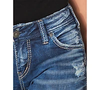 Silver Jeans Co. Mid Rise Distressed Girlfriend