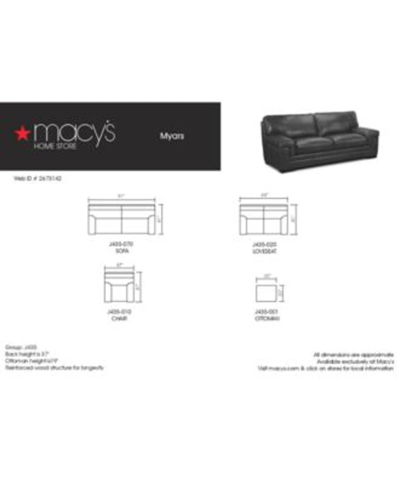 Myars Leather Sofa Collection Created For Macys