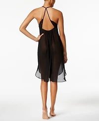 Linea Donatella Juliet Lace-Trimmed Chiffon Midi Nightgown