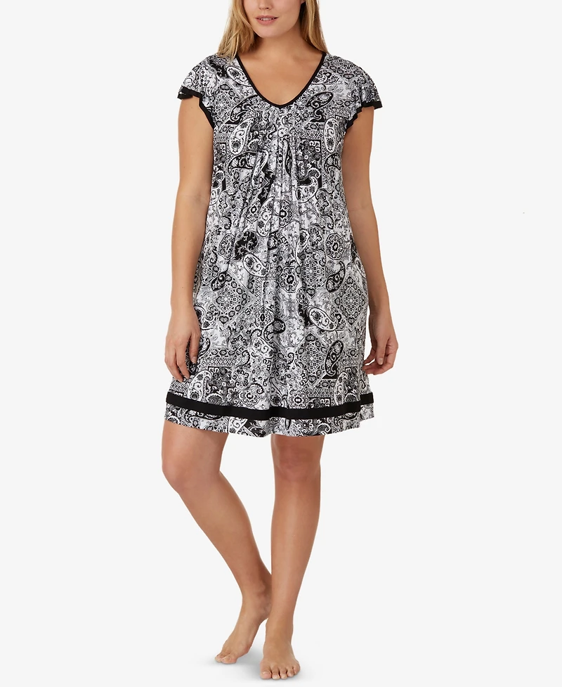 Ellen Tracy Plus Yours to Love Short Sleeves Nightgown