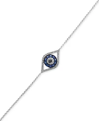 Effy Sapphire (1/4 ct. t.w.) and Diamond (1/6 Evil Eye Bracelet 14k White Gold(Also Available Yellow Gold)