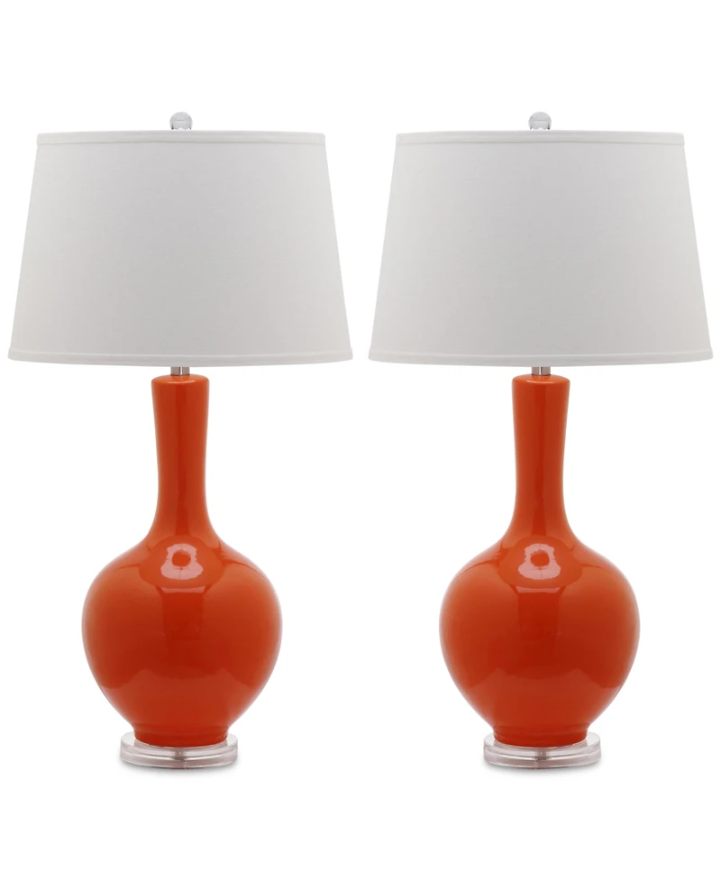 Safavieh Set of 2 Blanche Gourd Ceramic Table Lamps