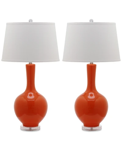 Safavieh Set of 2 Blanche Gourd Ceramic Table Lamps