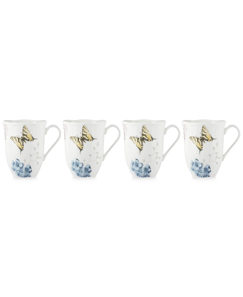 Lenox Butterfly Meadow Hydrangea Mugs, Set of 4