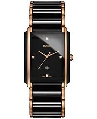 Rado Men's Swiss Integral Diamond Accent Two-Tone Stainless Steel and Ceramic Bracelet Watch 31x41mm R20207712