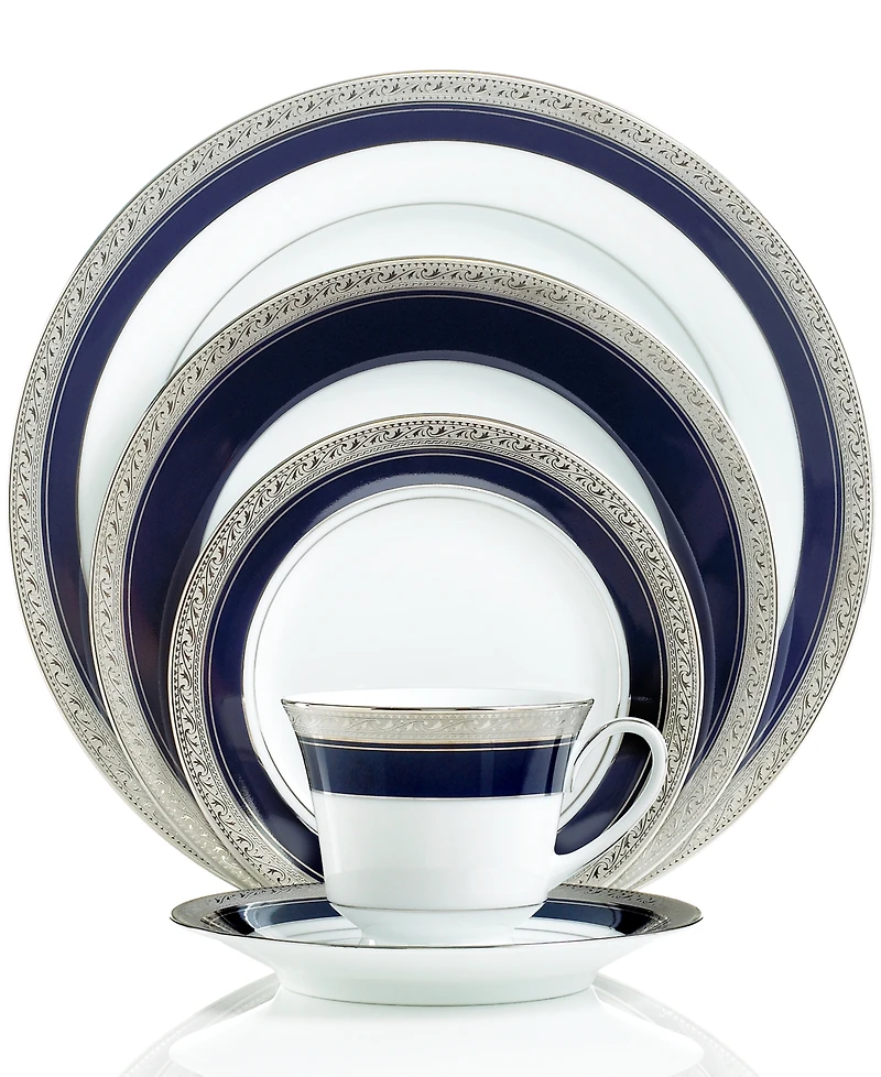 Noritake Crestwood Cobalt Platinum 5-Piece Place Setting, Service for 1