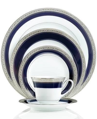 Noritake Crestwood Cobalt Platinum 5-Piece Place Setting, Service for 1