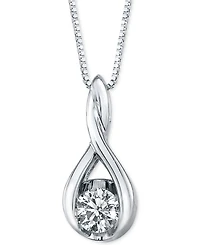 Sirena Diamond Twist Pendant Necklace in 14k White Gold (1/8 ct. t.w.)