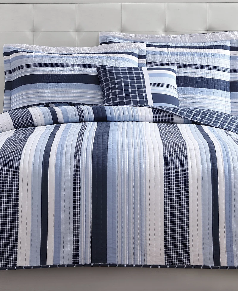 My World Kids Mason Stripe Reversible 3-Pc. Quilt Set, Twin