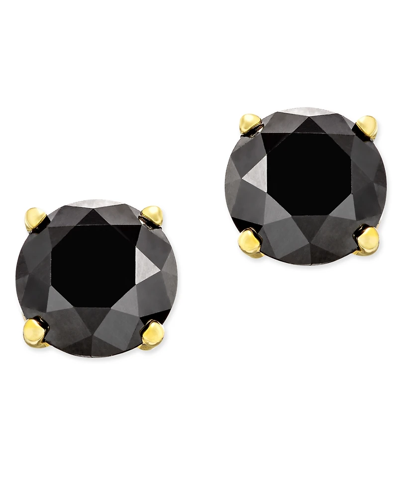 Black Diamond Stud Earrings (1-1/2 ct. t.w.) 14k White or Yellow Gold