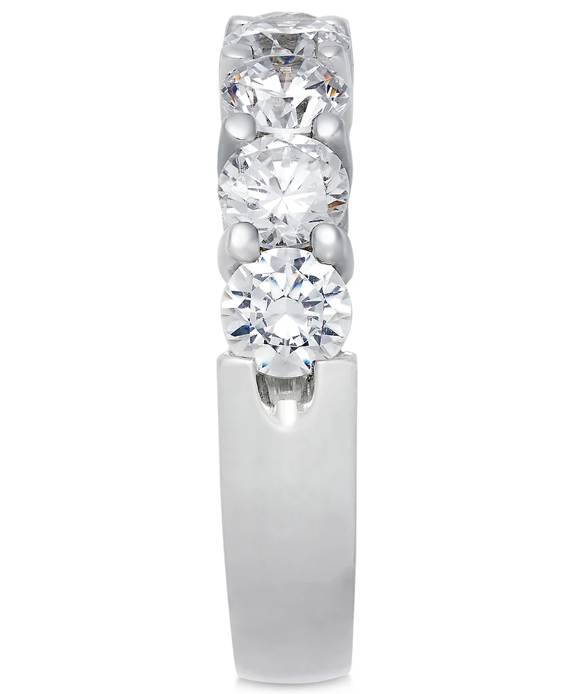 Certified Seven Diamond Station Band Ring in 14k White Gold (1-1/2 ct. t.w.)