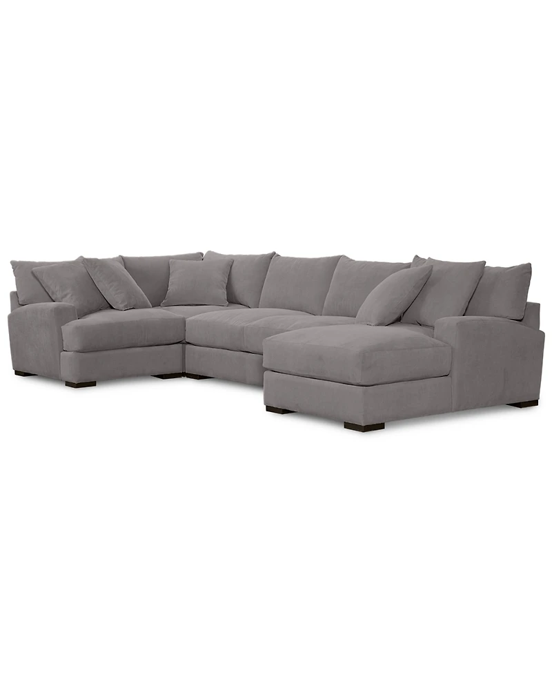 Closeout! Rhyder 4-Pc. 80'' Fabric Sectional Sofa with Chaise, Created for Macy's